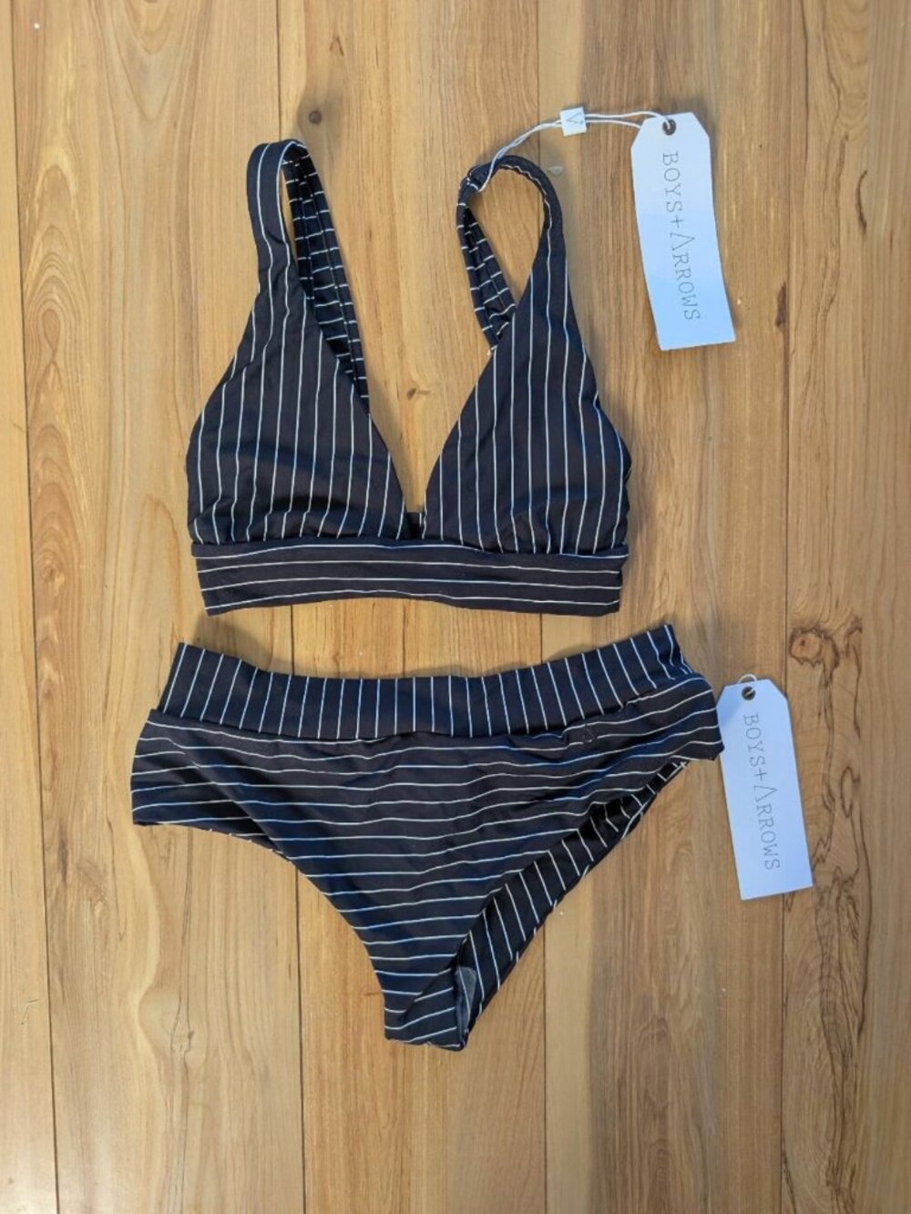 NEW SET Boys + Arrows Phil Top (XS) Raz Bottom (S) - black white stripe (Bogey)
